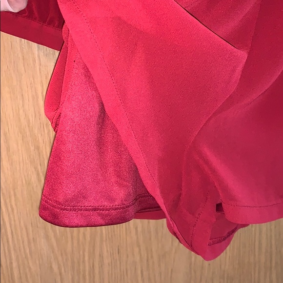 Express Deep Red Long Sleeve Front Zip Romper - Picture 7 of 7